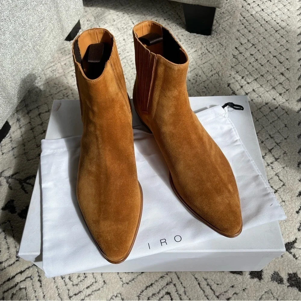 IRO Men’s Chelsea Boots in Camel Size 42 EUR Like New - Picture 2 of 15